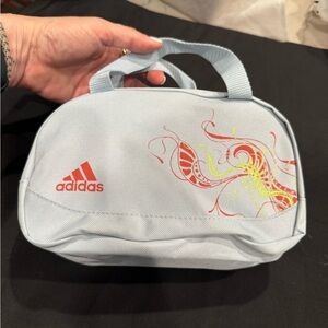 Adidas Light Blue Cosmetic Bag with Red Logo